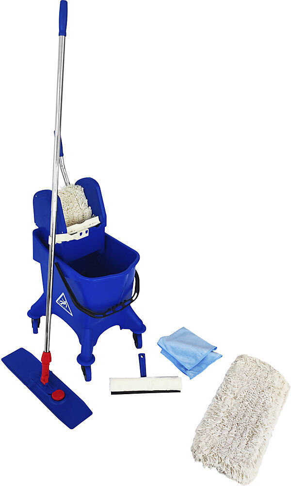 kaiserkraft Profi-Reinigungs-Set BASIC, mit 5 Baumwoll-Mopps, 30-l-Eimer