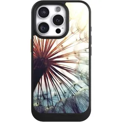 Nivocase Hülle für Apple iPhone 16 Pro Handyhülle NIVOcore Case Schwarz Blumen Fotografie Pusteblume (Apple iPhone 16 Pro), Smartphone Hülle, Schwarz