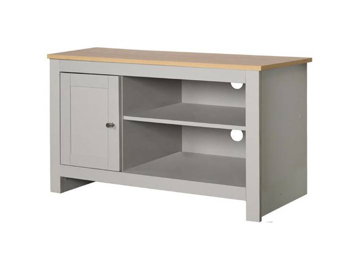 Emerald - Meuble TV Avec 1 Porte En Effet Chêne Et Gris