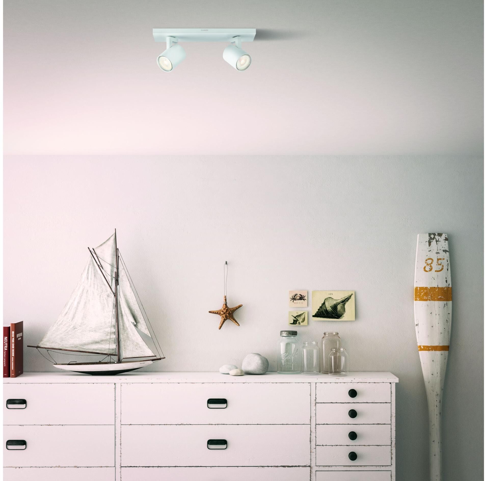 Deckenspot PHILIPS "myLiving Runner", weiss (weiß), B:9cm H:10,9cm L:30,5cm, Leuchten, Deckenspot weiß 2, H: 10,9cm