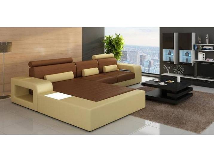 Xlmoebel Ecksofa Individualisiertes Leder-Ecksofa mit USB-Anschluss, Ecksofa, Hergestellt in Europa