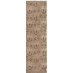 JUTETEPPICH handgewebt JED, floral, Natur, 60 x 230 cm