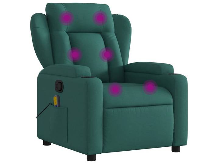 vidaXL Sessel Massage-Relaxsessel, dunkelgrüner Stoff (1-St)