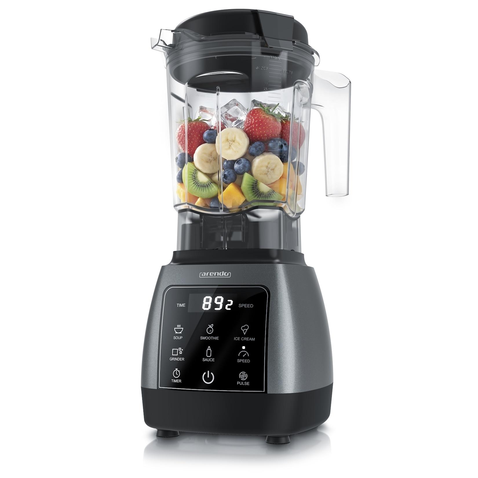 Arendo Standmixer mit Touchpanel, 2000 W, 2-l-Behälter, 5 Programme, 9 Geschwindigkeiten, Pulsfunktion, Timer und LED-Display