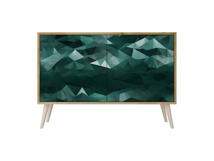 SPACEREBELS Moderne Kommode Mit 2 Türen 111x57,3x42 cm Kleiderschrank mit Mustern Komodenschrank Möbel TV Schrank Sideboard Flurkommode Wohnzimmer Mehrzweckschrank Flur Abstrakt