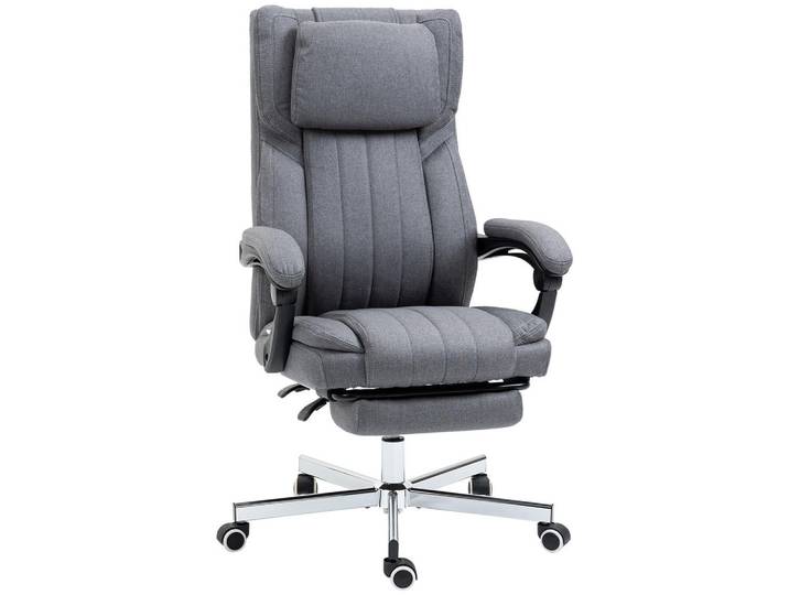Vinsetto Bürostuhl mit Massagefunktion, Grau, Kunststoff, 61x118x65 cm, Büromöbel, Bürostühle, Drehstühle