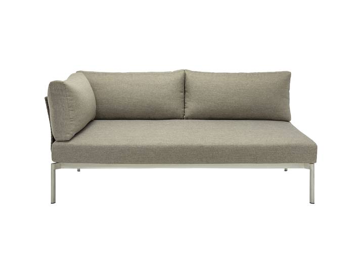Loungeelement Samporia braun/grau Kunstrattan 2 B 80 T 160 cm - Loungeelement
