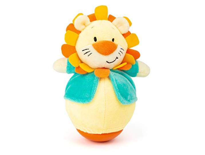Small Foot Roly Poly Leeuw, 11426 Pluche Staande figuur om vast te pakken en te voelen, educatief speelgoed voor baby's en peuters, meerkleurig