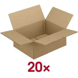 Nestler 20er-Pack Wellpapp-Faltkartons 2-wellig 44,3 x 32,3 x 17,8 cm braun