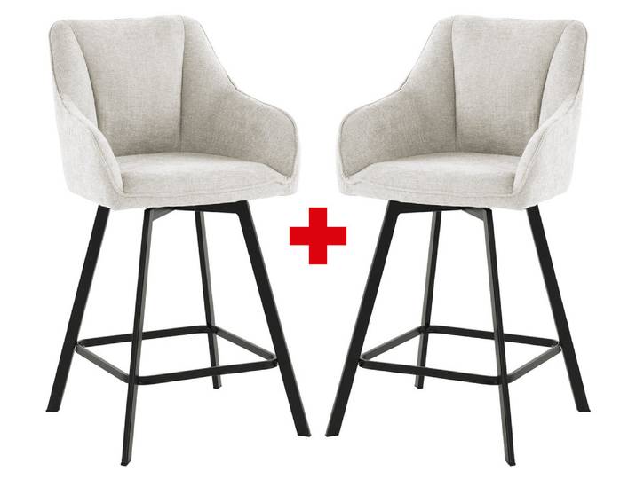 Lot de 2 tabourets de bar pivotant Willka Beige - Basika