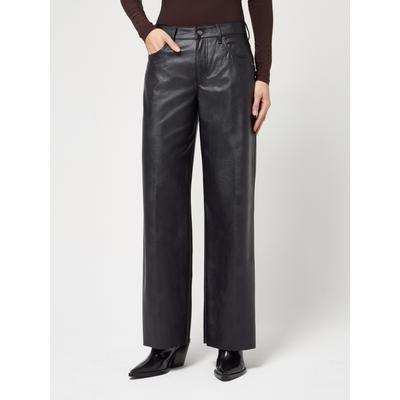 Lederimitathose GANG "94CARLOTTA", Damen, Gr. 30, N-Gr, schwarz, Web, Obermaterial: 50% Polyurethan, 50% Viskose, unifarben, weit lang, Hosen, im Wide Fit