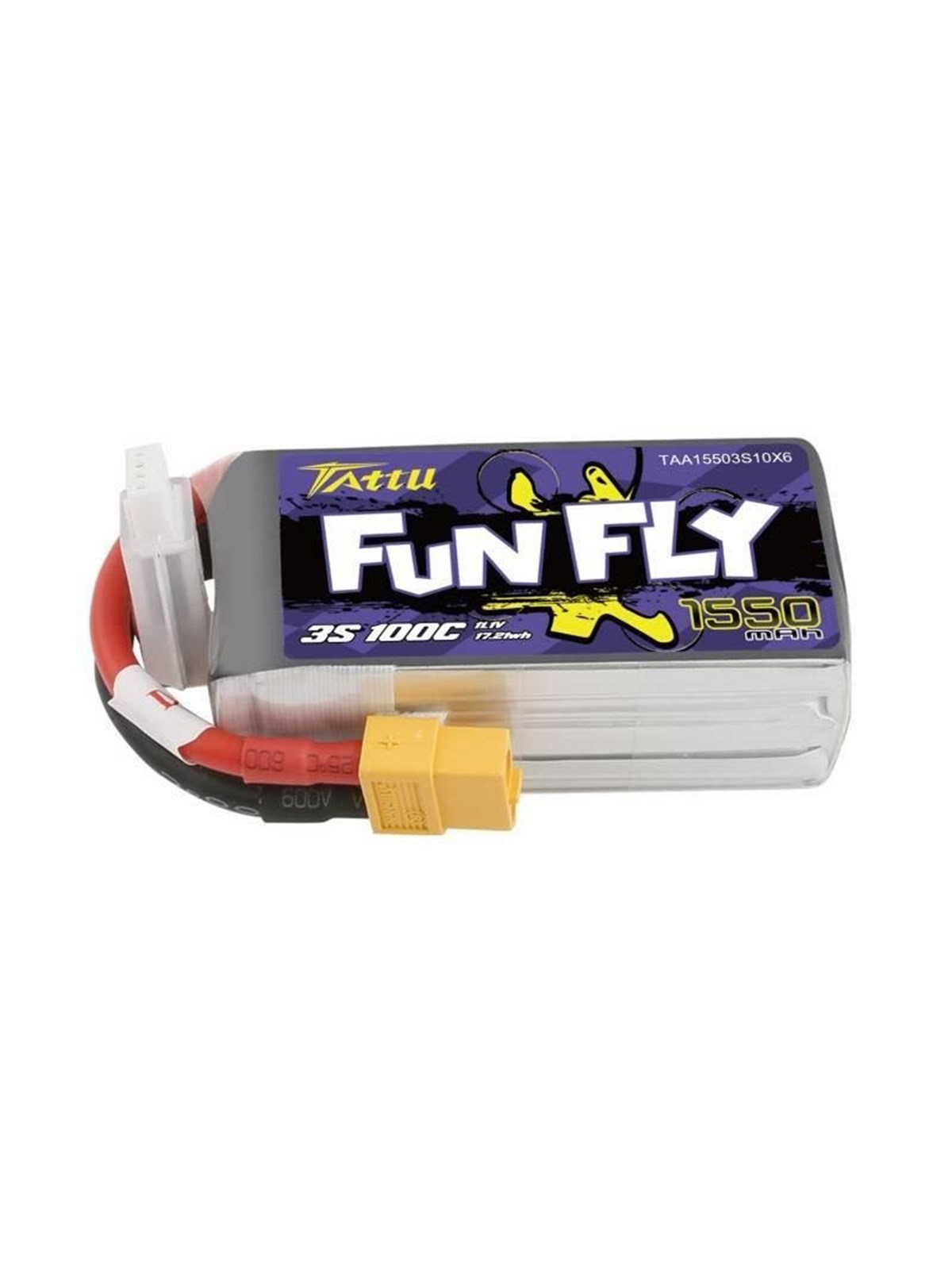 Gens ace &Tattu - 1550 mAh 11.1 V 100C 3S1P Battery Funfly