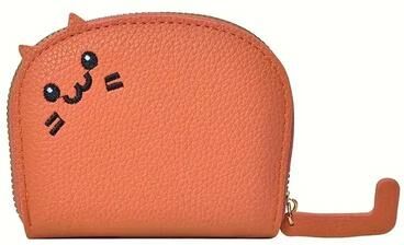 Uplift Picks Cat Shaped Wallet Cute Women Card Holder Multi Slot Coin Purse orange