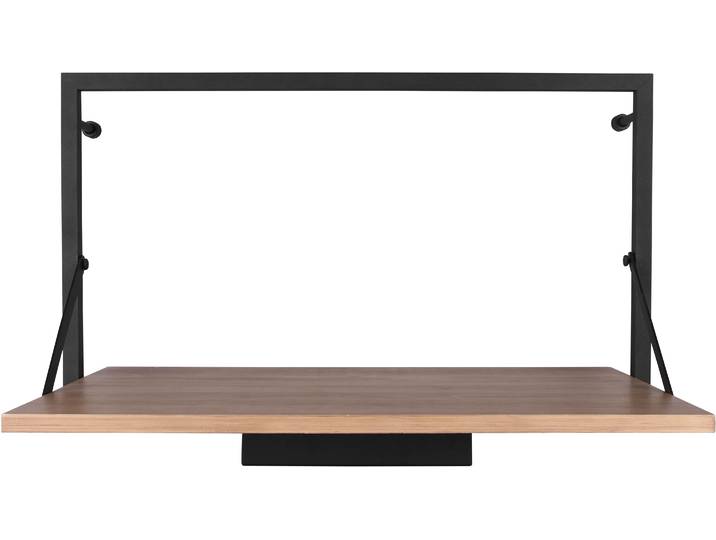 Wandregal MIRRORS AND MORE Leonie , braun (holzfarbig), B:50cm H:30cm T:30cm, Holz teilmassiv, Metall, Regale, Wandregal