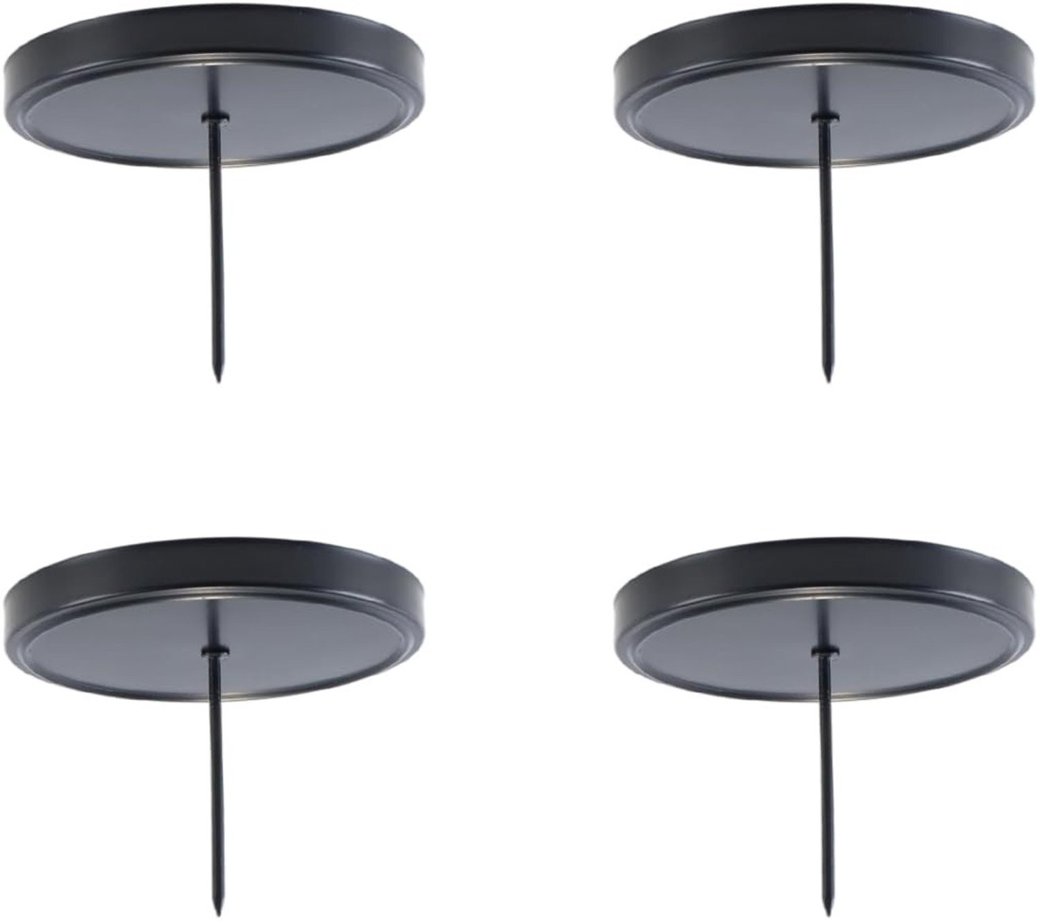 Set van 4 zwarte metalen kaarsenhouders