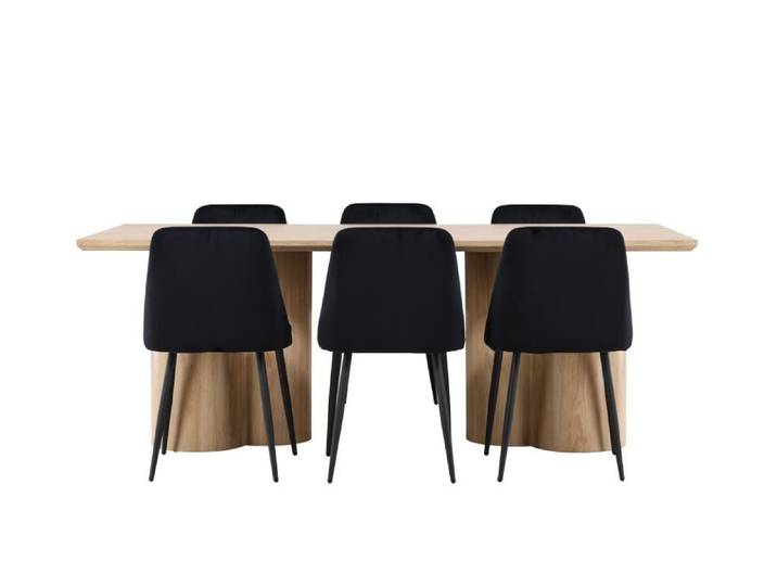 ebuy24 Essgruppe Olivia Essgruppe Tisch 100x210cm und 6 Stühle natu, (7-tlg)