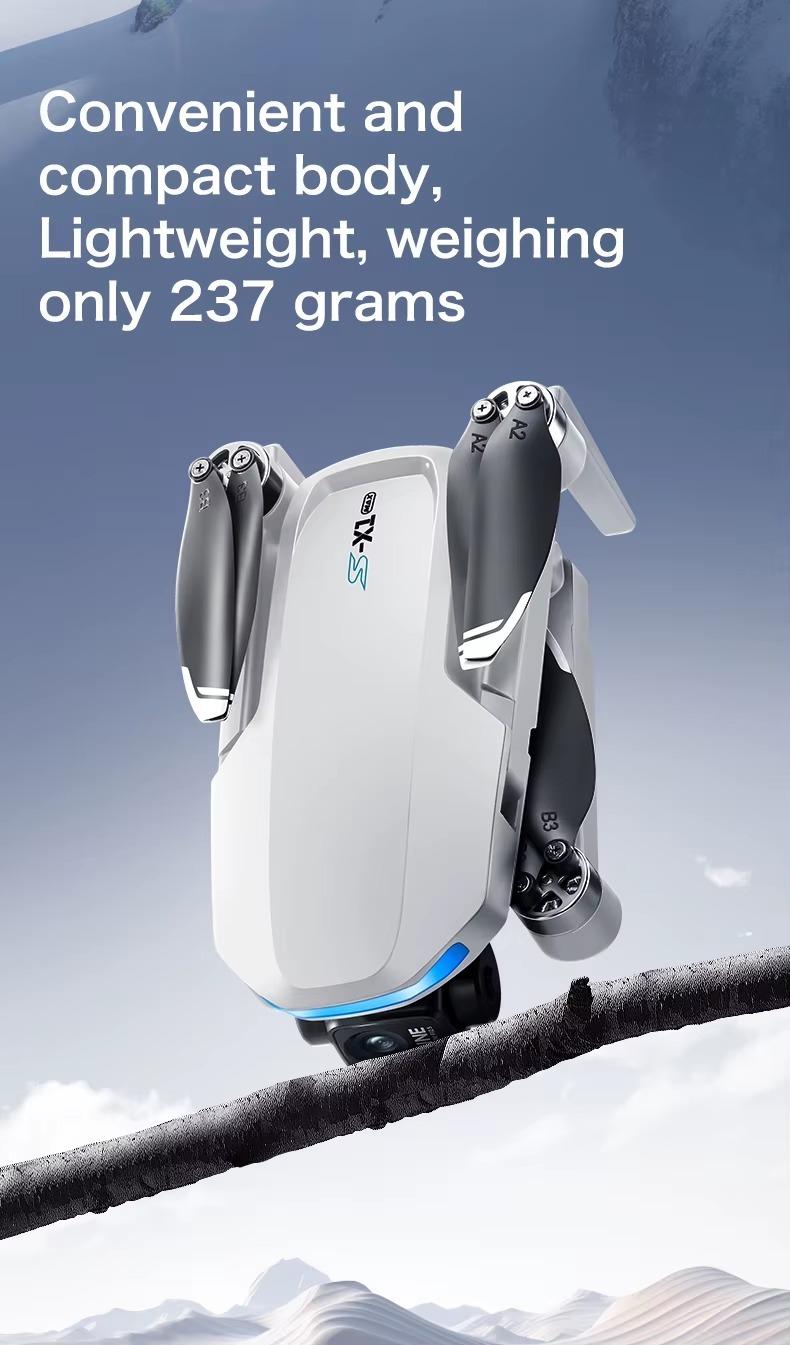 GPS-Drohne V168 - Quadrocopter - 720p-HD-Kamera - 3-Achsen-Gimbal - 2 Akkus - Bürstenloser Motor - App-Steuerung - Weiß