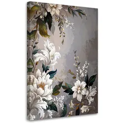 BILDER, Blätter des Lorbeer-Akanthus weiß-beige