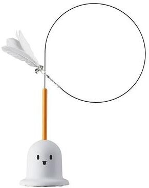 Uplift Essentials Self Entertaining Interactive Feather Wand With Industrial Strength Suction Cup white
