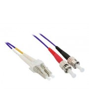 InLine Patch-Kabel LC Multi-Mode M bis ST multi-mode M 5 m Glasfaser 50/125 Mikrometer OM4 halogenfrei Violett (88505P)