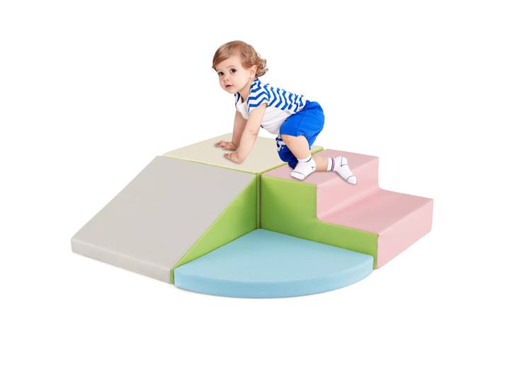 4 Stuks. Schuimbouwstenen Reuzen Bouwstenen om te Ravotten en te Klimmen Zachte Schuimbouwstenen Grote Bouwstenen (Roze+Groen)