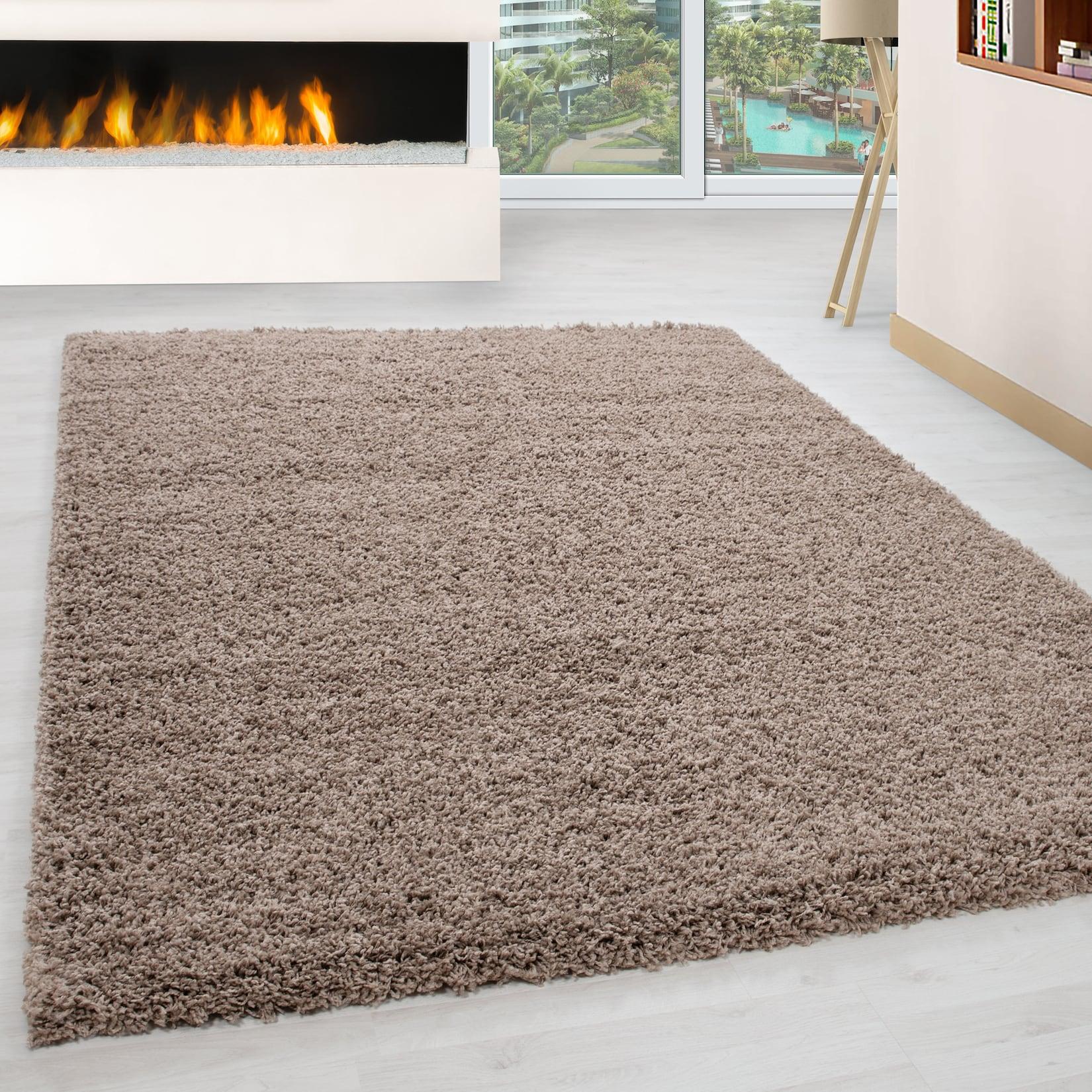 Hochflorteppich RHEIN, einfarbig, Beige, 100 x 200 cm
