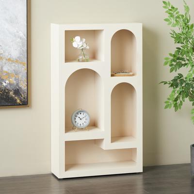 ARCILLA ELEMENTAL Black or Cream Metal 5 Shelf Geometric Storage Shelving Unit