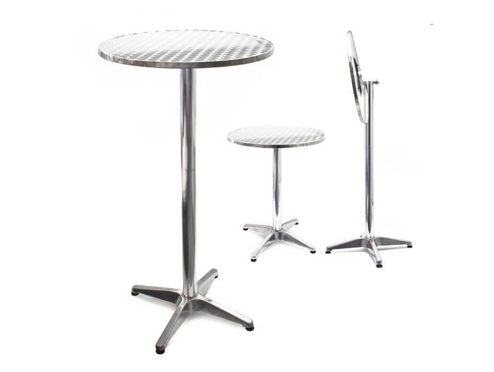 Wiltec Table haute de bar sur pied Pliable – 60x60x74 cm – Réglage en