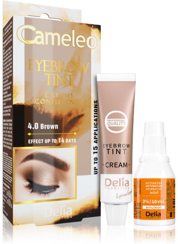 Delia Cosmetics Cameleo professional cream eyebrow dye ammonia-free shade 4.0 Brown 15 ml