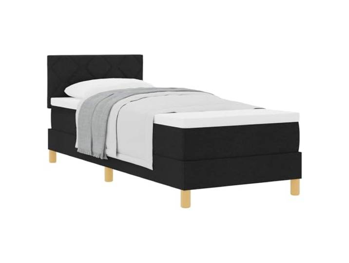 KKgypkn Boxspringbett mit Kissen und Kopfteil Schwarz 80 x 200 cm Stoff