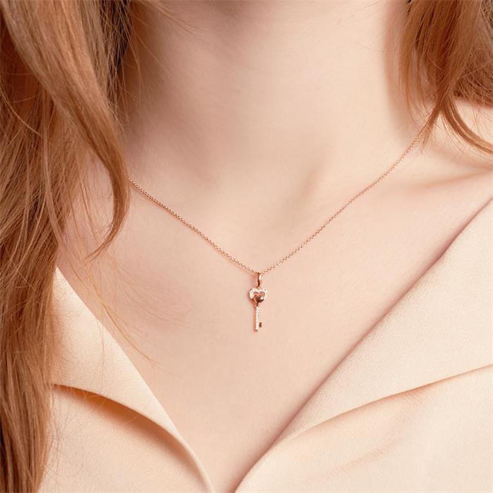 Brilladia Anhänger Schlüssel aus 18K Roségold mit Diamanten rosé