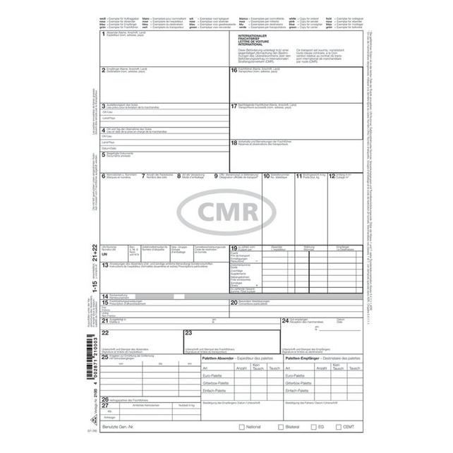 Rnk Verlag Vordruck "Internationaler Frachtbrief (CMR)", SD (50x) (2100)