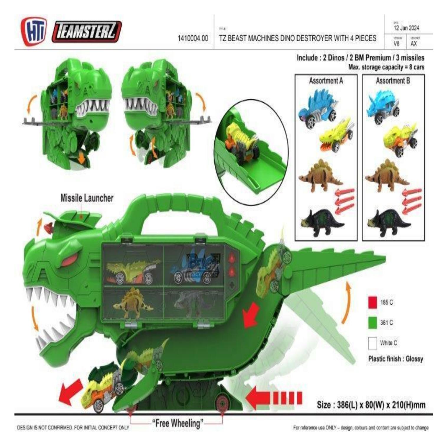 Teamsterz Transporter T-rex Beast - Ultimatives Spielzeug für Jugendliche. (1410004)