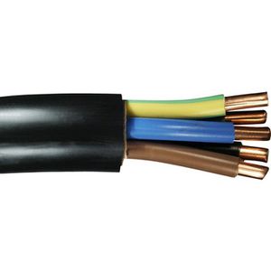 Ebrom Erdkabel NYY-J, 5 x 4 mm², schwarz, Länge: 10 m