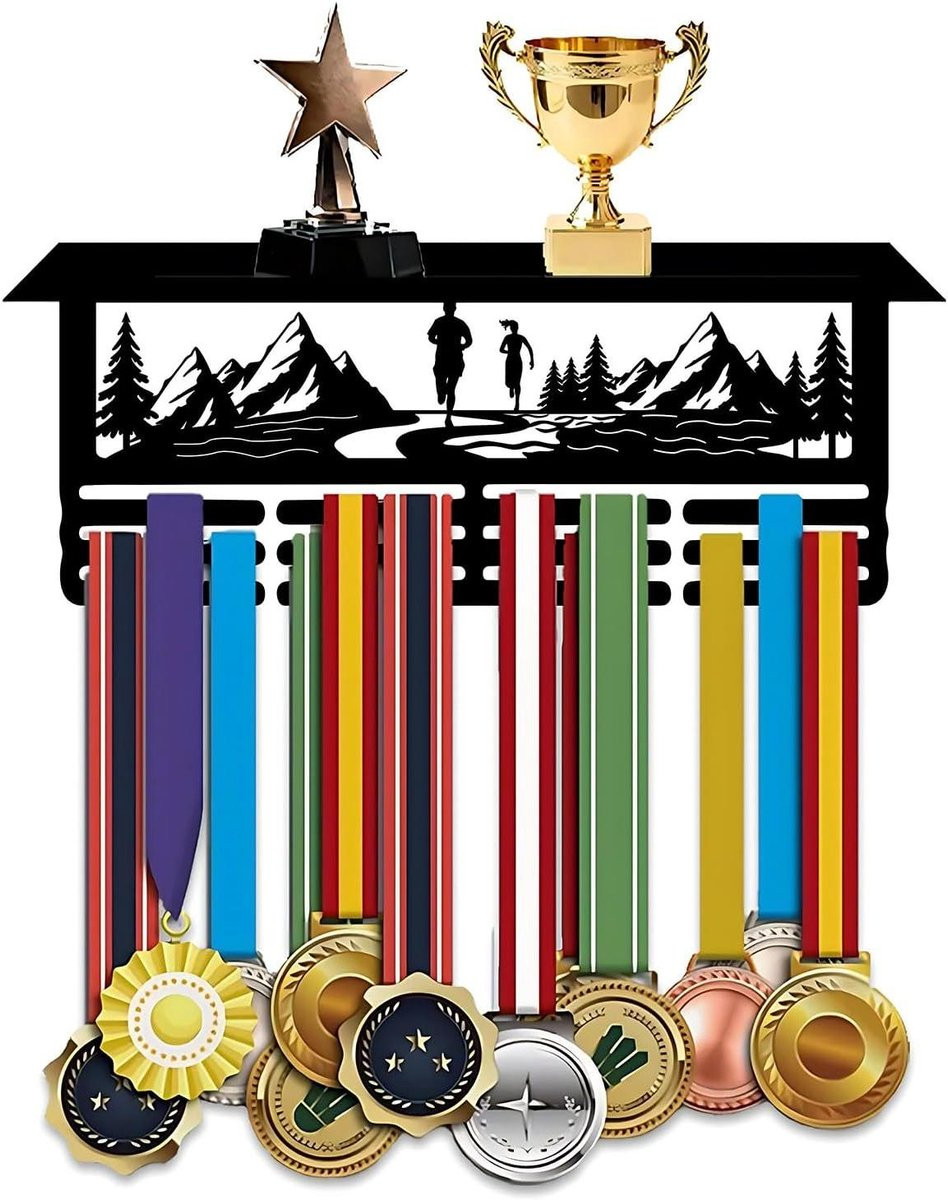 Medaille Hanger Sport Display Zwart - Breedte: 40 cm