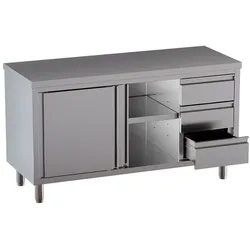 Arbeitstisch auf neutralem Unterschrank mit 3 Schubladen rechts (TA167CD-SA2)