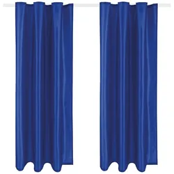 Arsvita 2er Pack Gardine Blickdicht Alessia mit Universalband 140x145cm blau