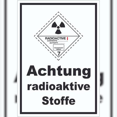 HB-Druck Aufkleber radioaktive Stoffe Radioactive I-WEISS A6 (105x148mm)
