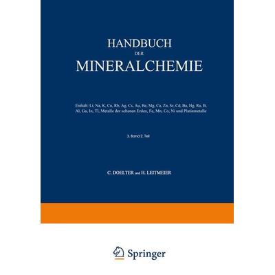 Handbuch der Mineralchemie, Set von , Springer Berlin, 978-3-642-49539-7