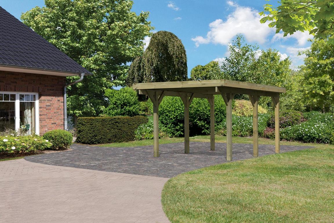 KARIBUHOLZT Carport einzel Classic 1 A 0,5 mm Stahldach 08427249