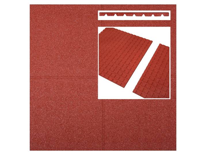 Rubberen tegels rood 1000x1000x45mm prijs per m2