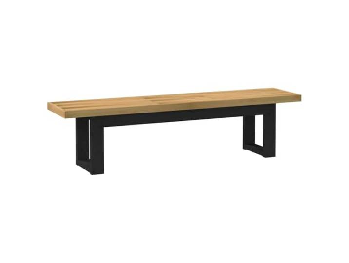 Xhnifbn Esszimmerbank NOAIN Massivholz Kiefer 180x40x45 cm U-Beine Rustikale Holzbank mit schwarzen U-Beinen für Küche, Flur oder Schlafzimmer. Pflegeleichte Sitzgelegenheit.