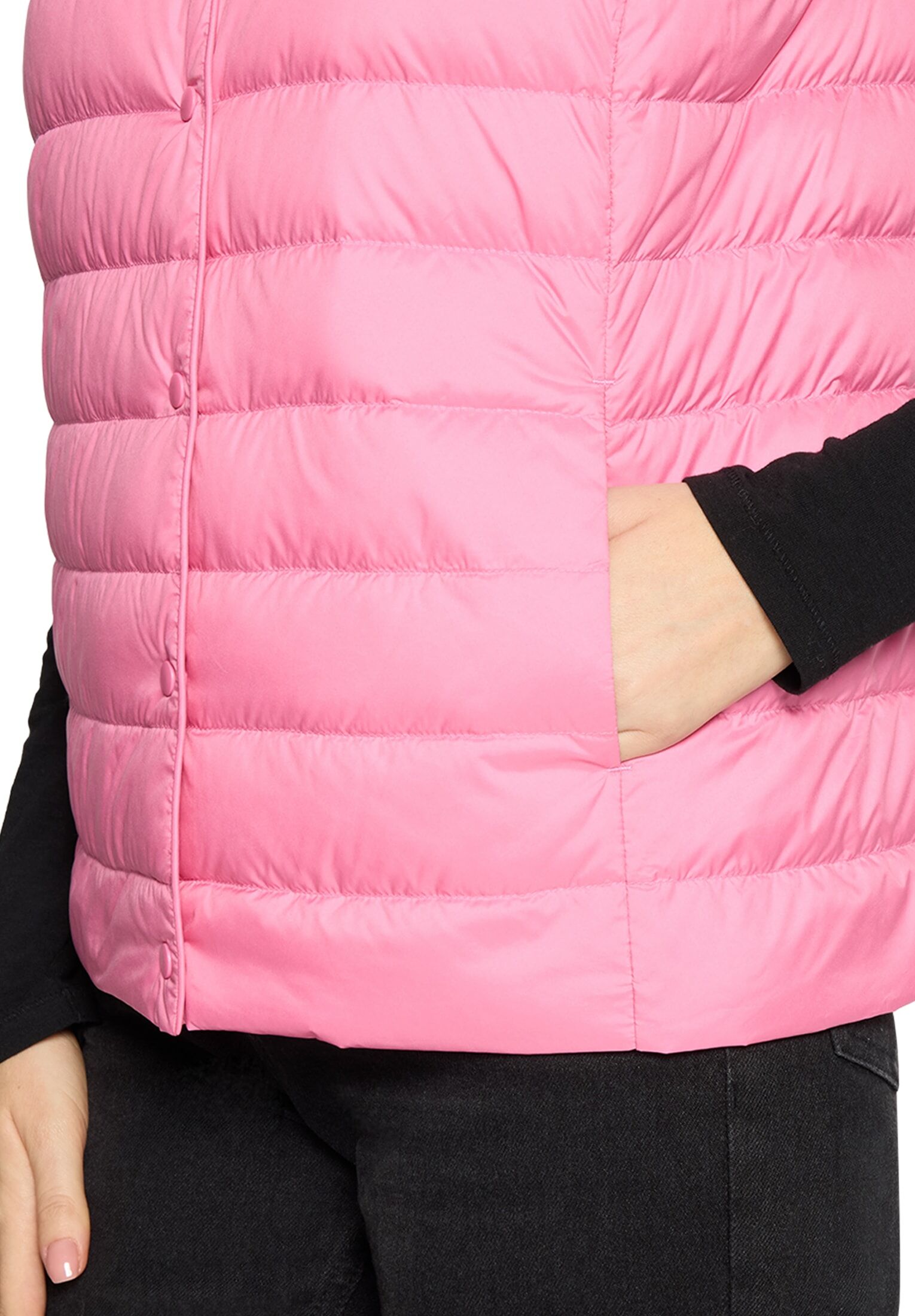 Daunenweste BETTY BARCLAY "Daunenweste mit Rundhalsausschnitt", Damen, Gr. 42, rosa (pink carnation), Obermaterial: 100% Polyester PES., Westen Daunenweste