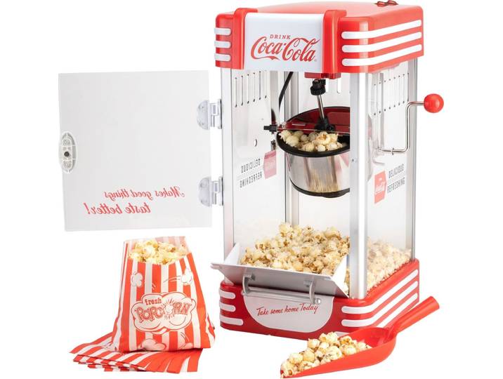 SALCO Popcornmaschine Coca-Cola SNP-27CC , rot, B:24,8cm H:29cm T:49cm, Popcornmaschinen, Großer Zubereitungsbehälter von 60 ml mit integriertem Heizsystem, Popcornmaschine
