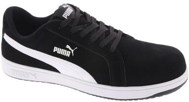 Puma Safety Iconic Suede Low EH SR Comp Toe(Men's) - Mens 13 Black Oxford Shoes Medium