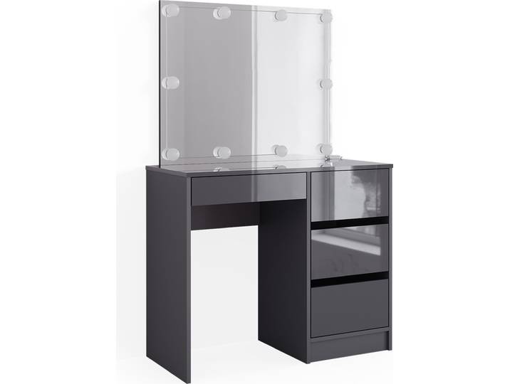 Schminktisch Vicco Sherry Anthrazit 90 cm mit Spiegel & LED-Beleuchtung, Model 40839