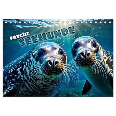 Freche Seehunde (Tischkalender 2027 DIN A5 quer), CALVENDO Monatskalender