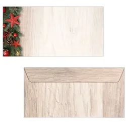 Sigel Weihnachts-Umschlag »Chalet Style« 50 Stück, 22x11 cm