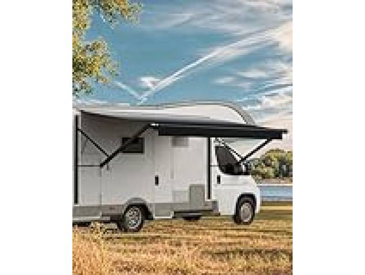 VEVOR Auvent de Voiture Camping-Car Caravane Latéral 306,6 cm, Pare-Soleil Imperméable et Rétractable, en PVC avec Cadre en Alliage d'Aluminium, Réglage Électrique, Voyage, Camping, Noir Dégradé