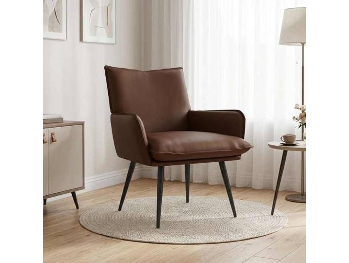 Chaise simple - élégant - Fauteuil Marron Simili cuir_6813